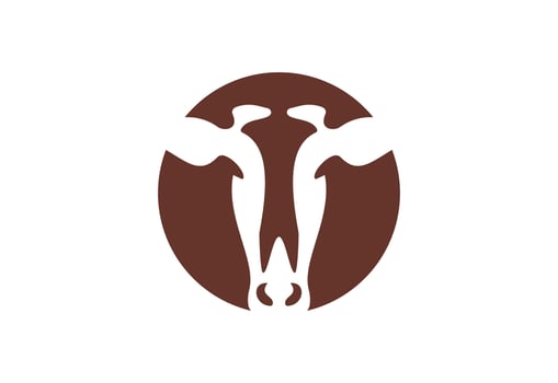 Creative Cow head logo design, Vector design template