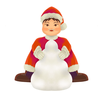 boy character wearing santa claus clothes png