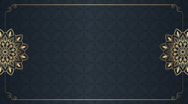 Gray background with golden mandala ornament vector