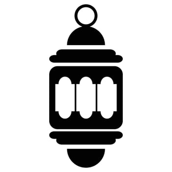 Ramadan Lantern Solid Black Icon vector