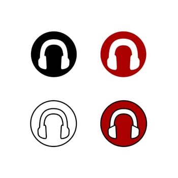 headset icon for logo or symbol vector