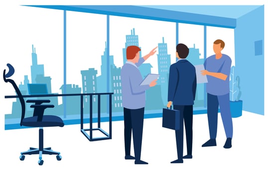 Office people teamwork concept. Communication and brainstorming. Colorful flat illustration. vector