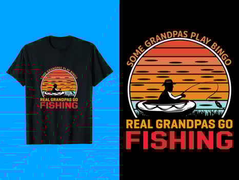 Some Grandpas Play Bingo Real Grandpas Go Fishing T-Shirt Design vector