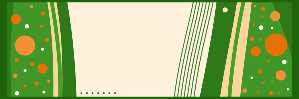 background abstract green and orange color in flat design for banner or website vector