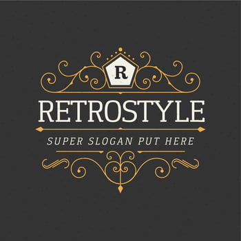 Retro vintage ornamental logo calligraphic template for luxury restaurant, cafe, hotel business vector