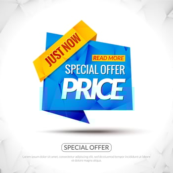 Sale Tag special price Paper Origami style banner. Promotional marketing and special offer price for markets, stores and shops. Modern triangle design. vector