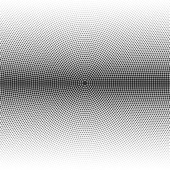 Vector radial halftone black background pattern