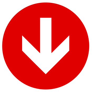 Red Circular Directional Arrow on Transparent Background png