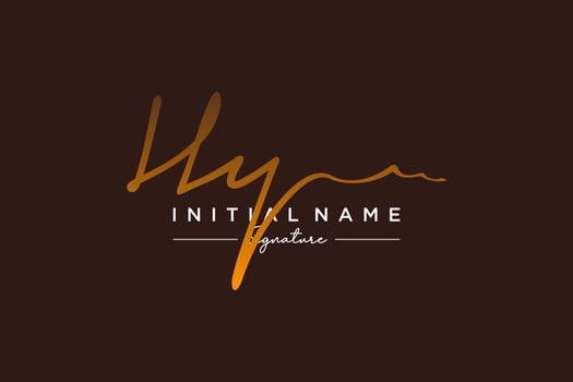 Initial HY signature logo template vector. Hand drawn Calligraphy lettering Vector illustration.