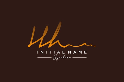 Initial HH signature logo template vector. Hand drawn Calligraphy lettering Vector illustration.