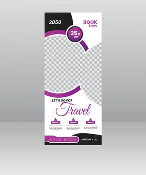 Travel Sale Roll up banner stand template for travel agency vector