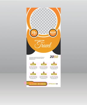 Travel Sale Roll up banner stand template for travel agency vector
