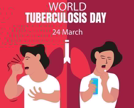 illustration vector graphic of pose of a man coughing and taking medicine, perfect for international day, world tuberculosis day, celebrate, greeting card, etc.