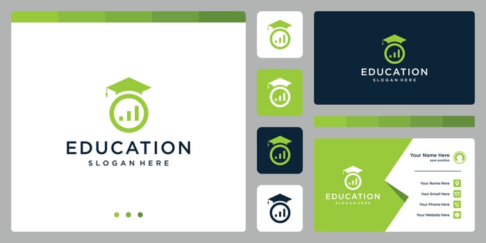 College, Graduate, Campus, Education logo design. and investment logos. Business card vector