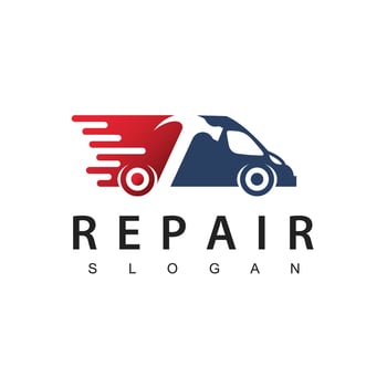 Car Repair Logo Template, Hammer And Car Icon vector
