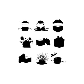 box gift surprise illustration set creative design vector