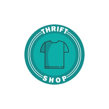 thrift shop logo badge label stamp circle round vector