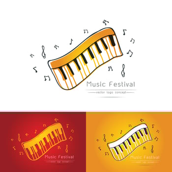 abstract piano keyboard Vector illustration