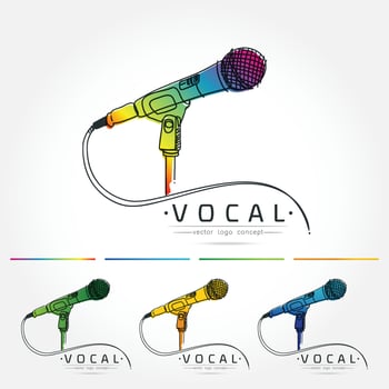 Microphone logo vector
