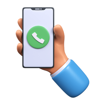 Hand and phone 3d render png