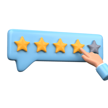 Four stars rating 3D icon png