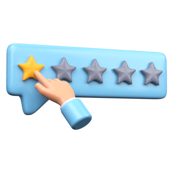 One star rating 3D icon png
