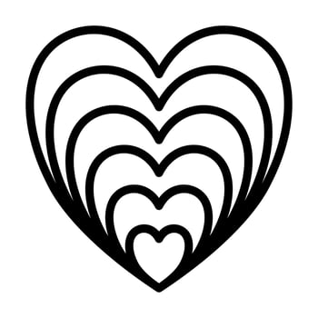 Valentine icons, bold line style. Valentines day signs and love symbols vector