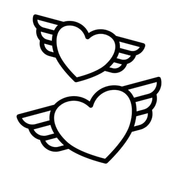 Valentine icons, bold line style. Valentines day signs and love symbols vector