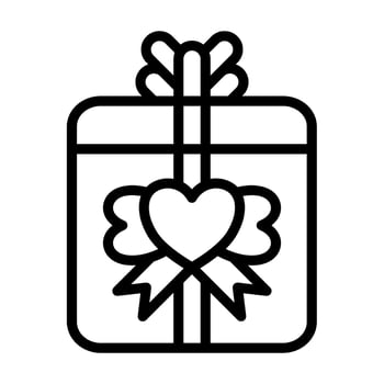 Valentine icons, bold line style. Valentines day signs and love symbols vector