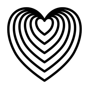 Valentine icons, bold line style. Valentines day signs and love symbols vector