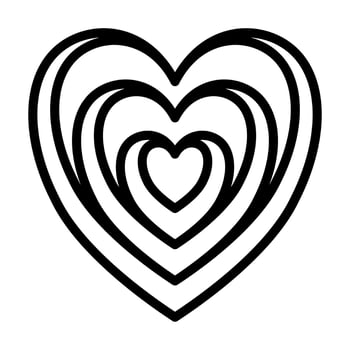 Valentine icons, bold line style. Valentines day signs and love symbols vector