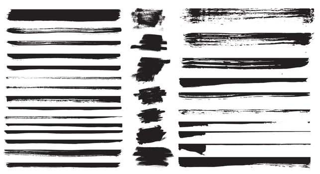 Set of different grunge brush strokes. Set of grunge dividers. vector