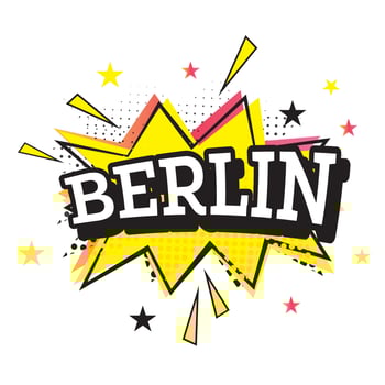 Berlin Comic Text in Pop Art Style. vector