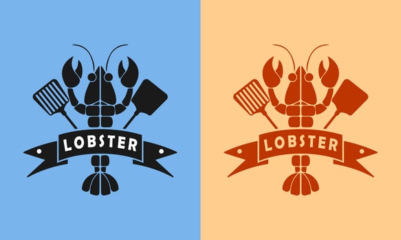 vector lobster logo for seafood and restaurant