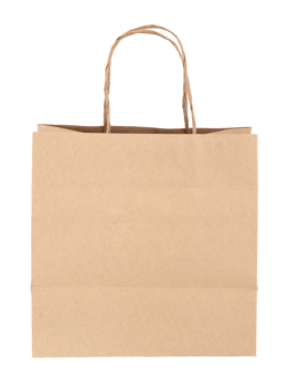 Brown paper bag isolated with clipping path for mockup png