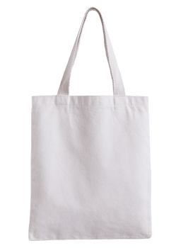 white fabric bag isolated with clipping path for mockup png