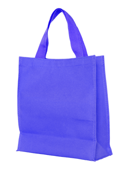 blue canvas shopping bag isolated with clipping path for mockup png
