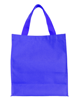 blue canvas shopping bag isolated with clipping path for mockup png
