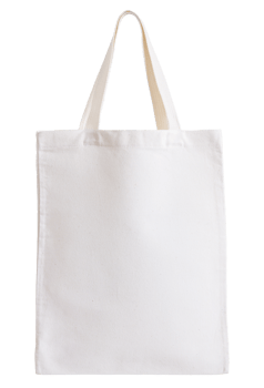 white fabric bag isolated with clipping path for mockup png