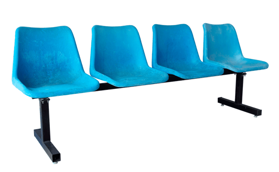 blue plastic chairs isolated with clipping path png
