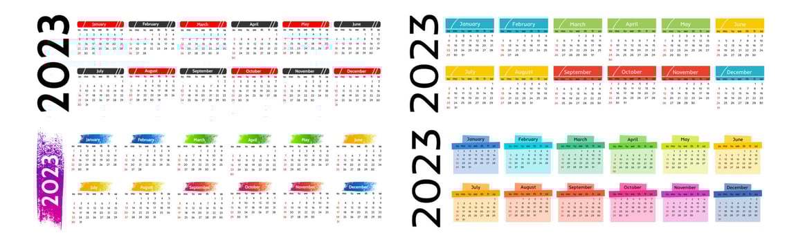 Calendar for 2023 isolated on a white background vector