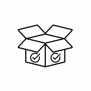 Cardboard box. Cardboard icon template. Stock vector illustration.
