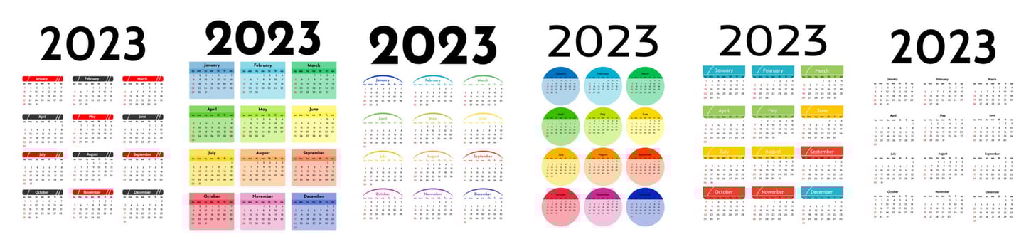 Calendar for 2023 isolated on a white background vector
