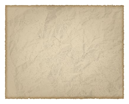 Old paper with burnt edges isolated on white background with place for your text. Vector illustration