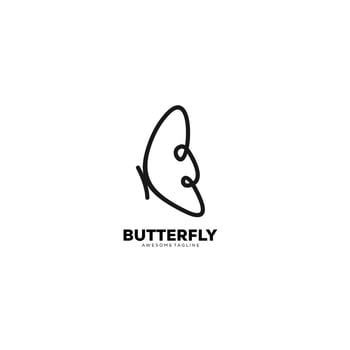butterfly logo design line art illustration vector