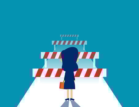 Business challenges. Opportunity for success concept. Obstacles and barriers vector