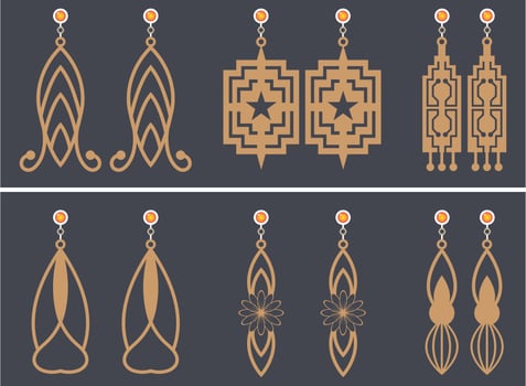 Earrings Jewelry Laser Cut design vector
