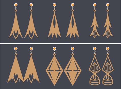 Earrings Jewelry Laser Cut design vector