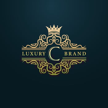 Luxury Gold C Letter Logo. Luxury Logo Initial Letter C Design vector