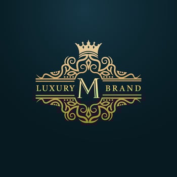 Luxury Gold M Letter Logo. Luxury Logo Initial Letter M Design vector